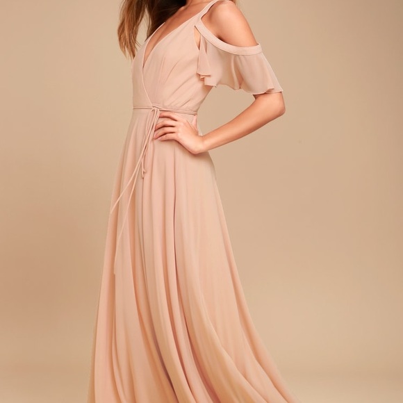 Blush Off The Shoulder Wrap Maxi Dress - Picture 3 of 6
